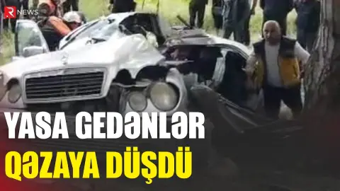 Yasa gedərkən qəzaya düşdülər: Yaralılar var - RTV