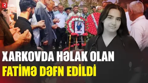 Raket zərbəsi zamanı ölən Fatimə Hüseynova son mənzilə yola salındı - RTV