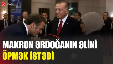 Makron Əminə Ərdoğanın əlini öpmək istədi - Görün nə baş VERDİ - RTV