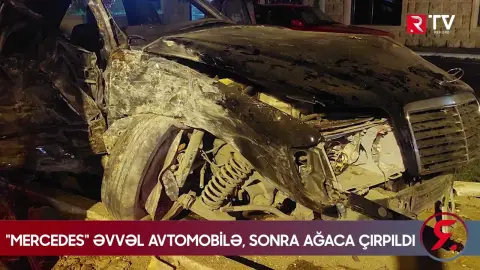 Gəncədə dəhşətli qəza - Əvvəl avtomobilə, sonra ağaca çırpıldı - RTV