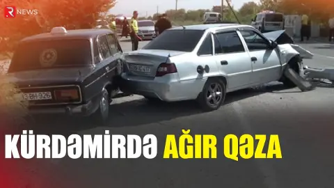 "Daewoo” yol kənarındakı maşınlara çırpıldı - Ölən var - RTV